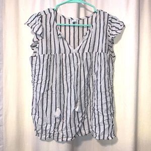 White & Grey Old Navy blouse L